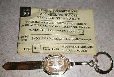 $9.95 • Buy Vintage Uncut 1956 Up Ford Key Blank Key Chain Galaxie Mercury Mustang Fairlane 