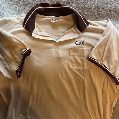 Vintage King Louie Creation Men’s Bowling Shirt Size XL “Cal” Tan • $19.95