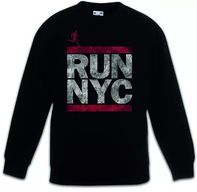 RUN NYC Kids Boys Girls Pullover New York City Run Fun DMC Marathon Letters • $48.39