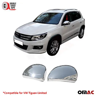 $84.90 • Buy Side Mirror Cover Cap For VW Tiguan Limited 2017-2018 Steel 2 Pcs