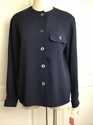 Vintage Classics By Anne Klien Women’s Navy Lightweight  Unlined Jacket 4 NOS • $16.99