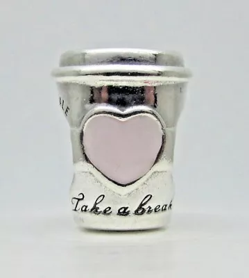 $33.75 • Buy Authentic Pandora #797185EN160 Drink To Go Sterling Silver Bead 