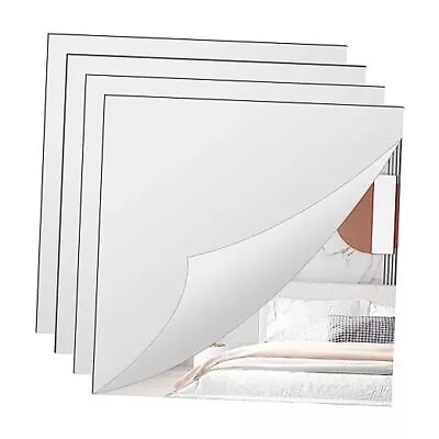 12 X12  Mirror Sheets 4Pcs Frameless Mirror Tiles Acrylic 12 X 12  X 4Pcs • $40.79