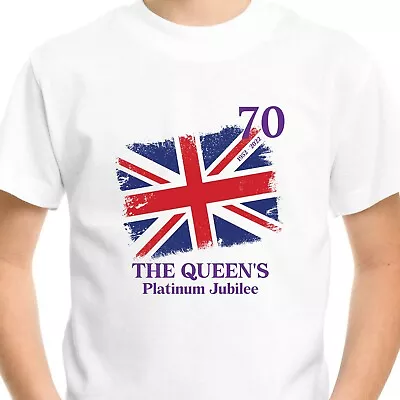 Platinum Jubilee T-Shirt Queen 2022 Union Jack Crown Mens Womens Kids Tshirt Top • £7.99