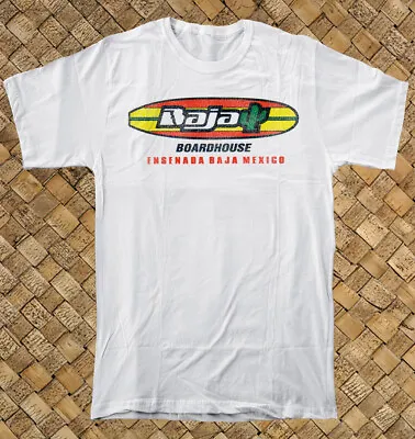 Retro Surf Shop T Shirt 100% Cotton Vtg Art Baja Boardhouse Ensenada Baja Mexico • $24.99