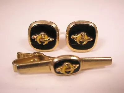 Shriners Vintage ANSON Cuff Links & Tie Bar Clip Masonic Lodge Scottish Rite • $39.49