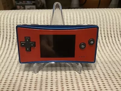 💥Nintendo Gameboy Micro Console RED Blue Face Plate + Wall Charger Working💥 • $235