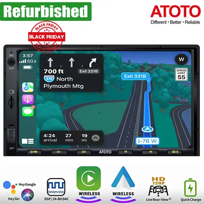 ATOTO F7 WE 7IN Double 2Din Bluetooth Car Stereo Wireless Android Auto & CarPlay • $97.88