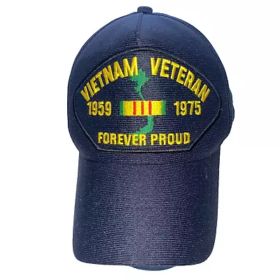 Vietnam Veteran 1959-1975 Forever Proud Snapback Hat Navy Blue Cap • $5.59