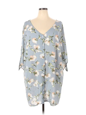 $25.99 • Buy Zaful Women Blue Short Sleeve Blouse 5X Plus