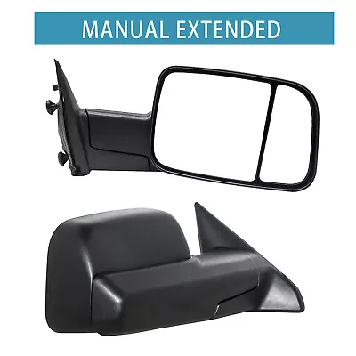 Tow Mirrors Manual For 2011-2018 Dodge Ram 1500 2500 3500 4500 Pickup LH+RH Side • $106.60