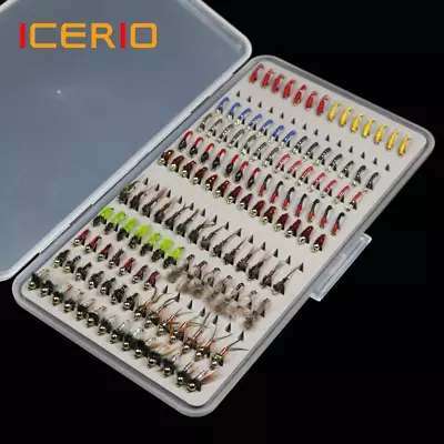 133Pcs/Set Ultra-Thin Portable Nymph Scud Midge Flies Kit Assortment With Box Tr • $43.99