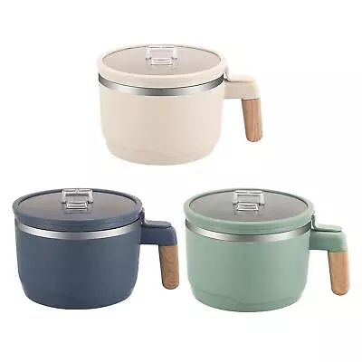 Ramen Bowl With Lid Kitchen Tableware Stockpot Salad Bowl Soup Bowl • £10.64