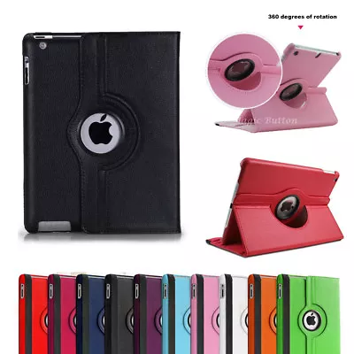 For IPad 2 3 4 5 6 7 8 Air 2 3 4 Pro Rotate Case Smart Leather Shockproof Cover • $11.99