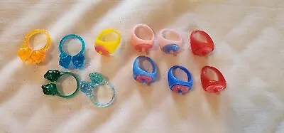 11pc Vintage 1950's Kids Colorful Plastic Costume Jewelry Rings Set • $12.95