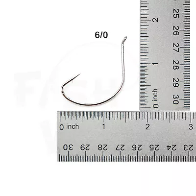  Fish WOW! 2x Kahle Hook Nickel Size 6/0 Wide Gap Select From Qty 10 20 50 100 • $10.42