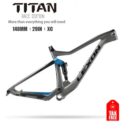 £534.99 • Buy Carbon MTB Frame Inner Cable Suspension Bike Frame 29er Boost XC W/ DNM ROCKSHOX