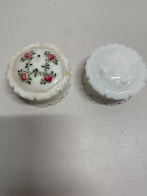 Milk Glass Trinket Box Lot Of 2 • $9.40