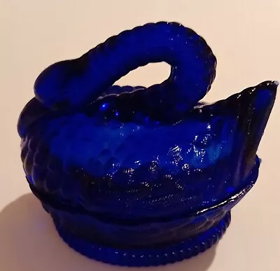 Vintage Cobalt Blue Glass Swan Candy/Trinket Dish. • $14.99