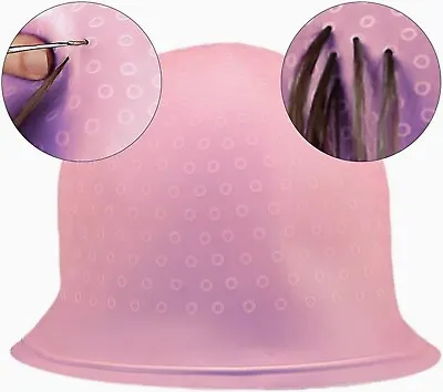 Hairdresser's Pink Highlighting Cap With Metal Hook - High Quality Silicone • £5.99