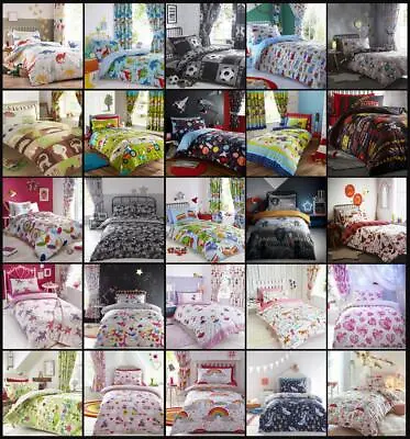 Childrens Duvet Sets Kids Bedding Bedroom Girls Boys Quilt Cover Curtains Gifts • £24.29