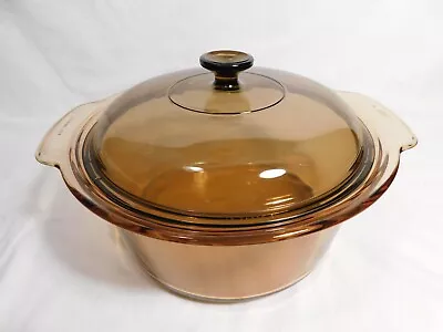 Corning Visions 5 L Dutch Oven Pot With Lid Made In USA Amber Brown • $44.99