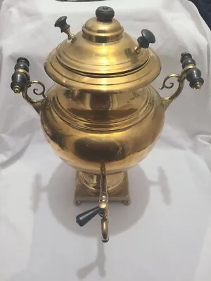 Antique C.PERS Brass Samovar Vintage Tea Coffee Urn 19  Tall • $126.95