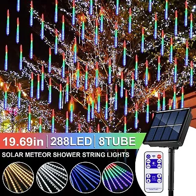 288 LED Solar Meteor Shower Rain String Lights Tree Garden Party Xmas Outdoor • $19.98