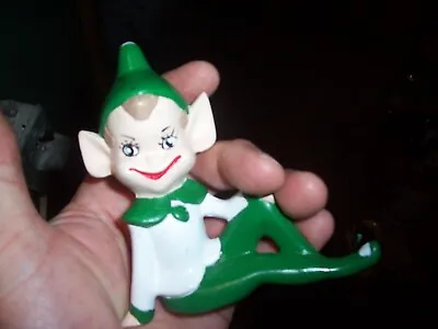 Vintage PIXIE ELF Christmas Elf Pixie 4 Inch Ceramic Figurine  • $5.99