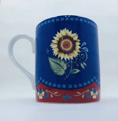 Andrea By Sadek Vera Bradley My Home Sunflower Coffee Mug Emily Design Blue Red • $7