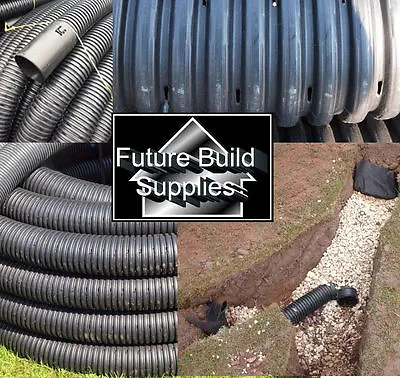 Perforated Pipe Coil For Tree Planting Drainage 100mm X 50 Metre Land Drain • £148.03