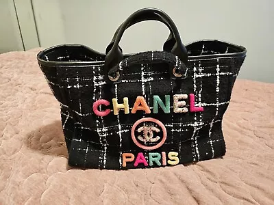 Chanel Tweed Medium Deauville Tote Black White And Multicolor Brand New  • $10500