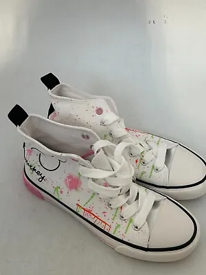 Primark Mickey Mouse Graffiti High Top Trainers Shoes Uk 4  BNWOT Accessory #LH • £6.31