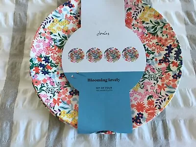 JOULES Melamine Outdoor Dining Large Plates Set Of 4 Blooming Lovely New • £18