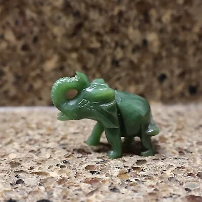 Vintage Green Jade Elephant Figurine • $16.99