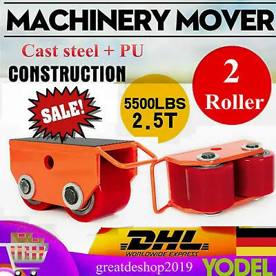 2.5Ton 5500lb Machinery Roller Mover Machine Dolly Skate 2 Roller Cargo Trolley • $26