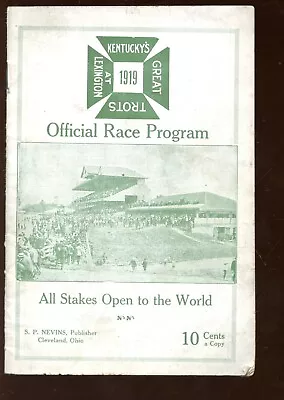 October 7 1919 Lexington Trots Pacing Futurity Harness Racing Program • $15.96