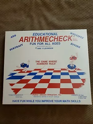 Vintage Sealed 1990 Board Game Palmer Johnson ARITHMECHECK Math Educational • $32.99