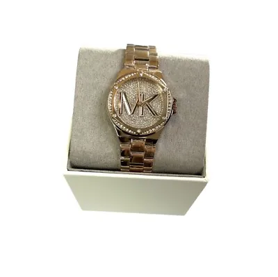 Michael Kors Women's Lennox Quartz Rose Gold Crystal 37mm Watch MK7230 • $131.99