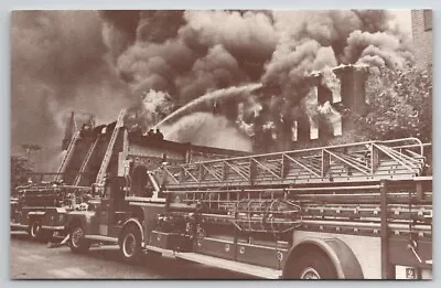 Philadelphia PA Engines Ladders 7 Alarm Factory Fire Navdain 1971 Postcard K30 • $11.95