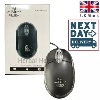 £4.99 • Buy Wired USB Optical Mouse For Office PC Laptop Computer Mini Black 1.2m Cable New
