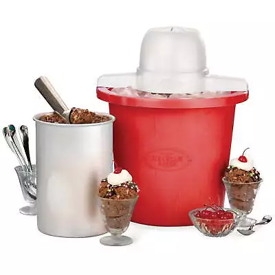 4-Quart Electric Ice Cream Maker Red • $17.29