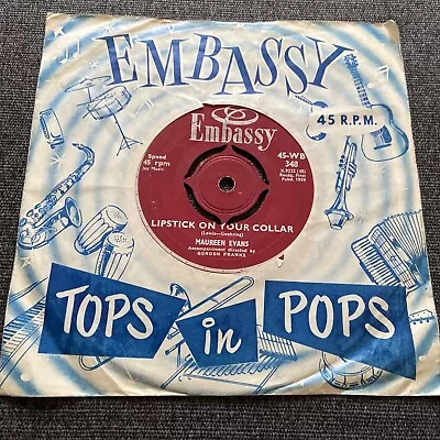 Maureen Evans - Lipstick On Your Collar (7  Single 4 Prong) 1959 VG+VG+ • £9.99