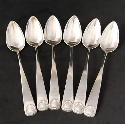 Set Of Six Antique German 800 Silver Dessert Spoons By Sierich Hamburg D.1841 • $145