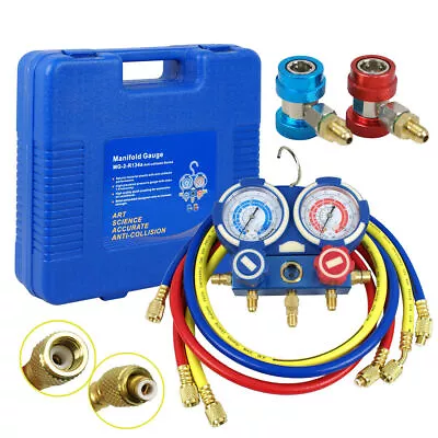 R134A R410A R22 HVAC A/C Manifold Gauge Set Air Refrigeration Kit Pressure Guage • $46.58