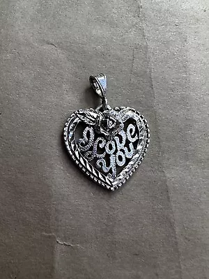 Sterling Silver I Love You Heart Shaped Pendant  • $9.99