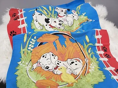 Disney Double Sided 101 Dalmatians Pillowcase Awake Asleep 20x29 Vintage Lot (2) • $12.32