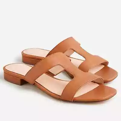 NWT J. Crew Hazel Tan Leather Cutout Sandals Size 7.5 • $65