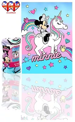 Minnie Mouse Unicorn Blanket Soft Touch Polar Fleece BlanketOfficial Licenced • £14.99