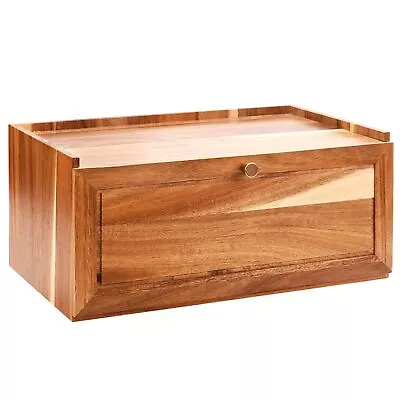 Upgraded Acacia Wooden Bread Box | All In One Piece Bread Storage Organizer F... • $49.13